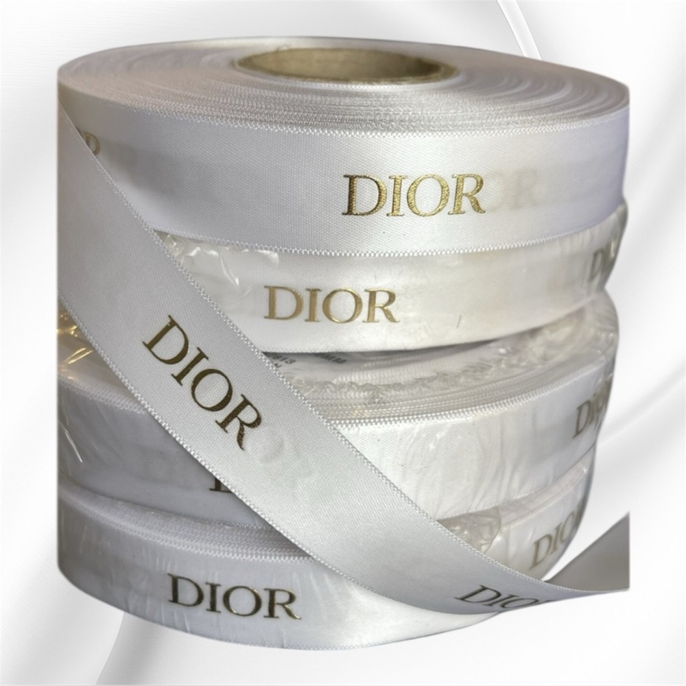 Dior Beauty White Grosgrain Ribbon Roll with Gold Lettering X1